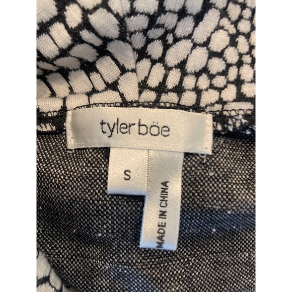 TYLER BOE Sz S Mosaic Print Pleated 3/4 Sleeve Pocket Cowl Neck Sweater Dress - Picture 6 of 8